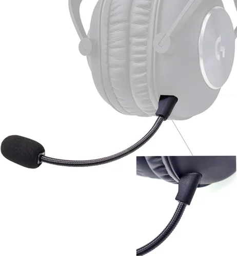 Vista 4 de Micrófono de repuesto compatible con Logitech G PRO X 7.1 G Pro Auriculares inalámbricos para juegos, desmontable para eliminar el ruido claro