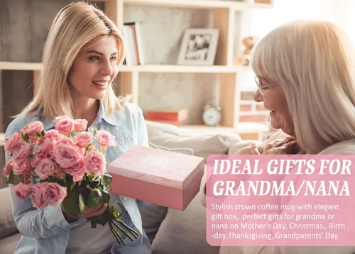 Vista 6 de Regalos para abuela Regalos de Navidad para abuela de nietos nietas, la mejor abuela de siempre Taza de café cerámica de abuela Taza de té de 12
