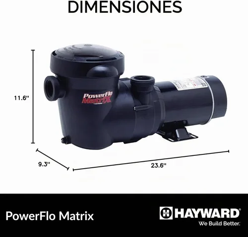 Vista 5 de Hayward W3SP15932S PowerFlo Matrix Bomba de piscina de doble velocidad sobre el suelo, 1.5 HP