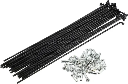Vista 9 de X AUTOHAUX 40 piezas 14G J Bend 0.079 in bicicleta radios con pezones acero negro
