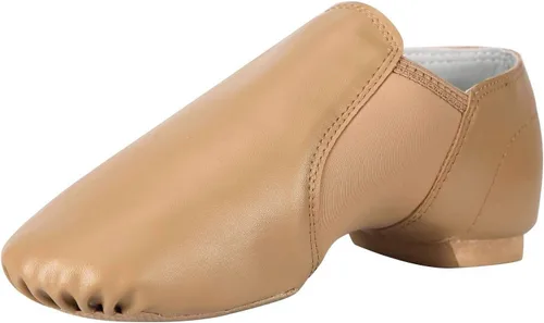 Vista 9 de Linodes Suela unisex de EVA del zapato del jazz del cuero de la PU para los Negro