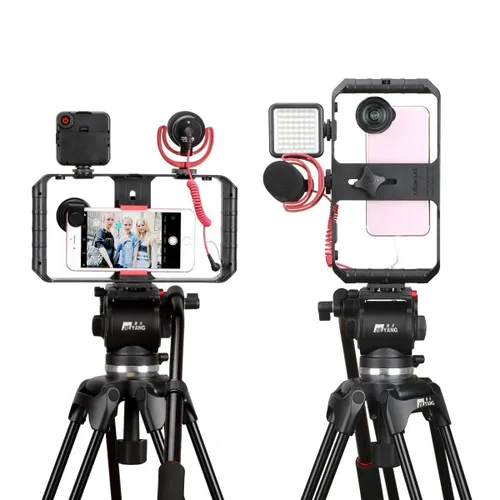 Vista 6 de Ulanzi U Rig Pro Video Rig para iPhone, Estabilizador de Teléfono con Triple Soporte de Zapata Fría, Soporte de Trípode de Teléfono para iPhone 16