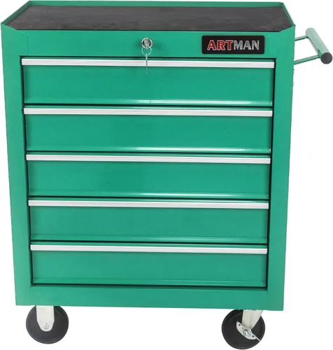 Vista 4 de Cofre de herramientas con ruedas de 4 cajones con ruedas, carrito de herramientas multifuncional, gabinete de almacenamiento de herramientas