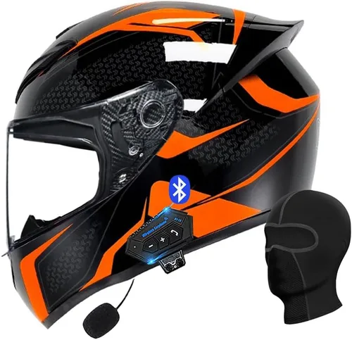 Vista 19 de Casco de motocicleta con Bluetooth, casco con Bluetooth integrado, casco integral plegable con Bluetooth, aprobado por DOT/ECE, con múltiples