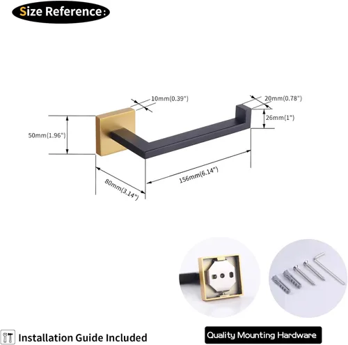 Vista 7 de GERZWY Soporte de papel higiénico de baño Dispensador de papel higiénico de acero inoxidable Soporte de rollo de pañuelos Soporte de pared
