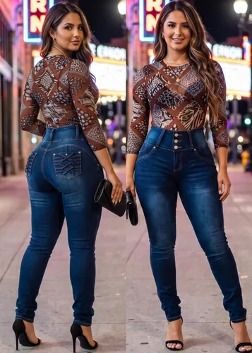 Vista 9 de Moda Xpress Jeans ajustados con levantamiento de glúteos para mujer, jeans Levanta Cola de cintura alta 10034c_tp1589dblu Azul oscuro