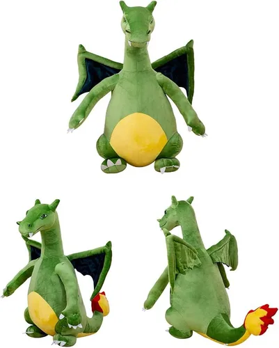Vista 7 de CHAOZI0 Dragón de peluche con alas malvadas, dragón que respira fuego, juguete de peluche de dragón de fuego, almohada, accesorios para fanáticos