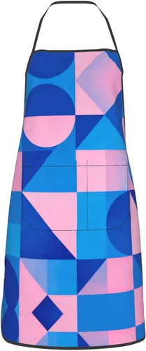 Vista 21 de Delantal azul y rosa con bolsillos, delantales resistentes a las gotas de agua para mujeres y hombres, delantal ideal para uso doméstico