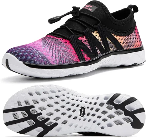 Vista 6 de Aleader Zapatos de agua de malla sin cordones para mujer Rosa albaricoque