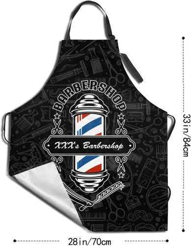 Vista 3 de Delantal de peluquería personalizado para hombres y mujeres, con logotipo, con foto, con bolsillos, delantal personalizado