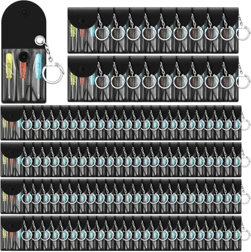 Vista 15 de Jutom Juego de 10 Mini Destornilladores Llavero a Granel Incluye 3 Mini Destornilladores en una Bolsa Portátil con Broche con Gancho a Granel