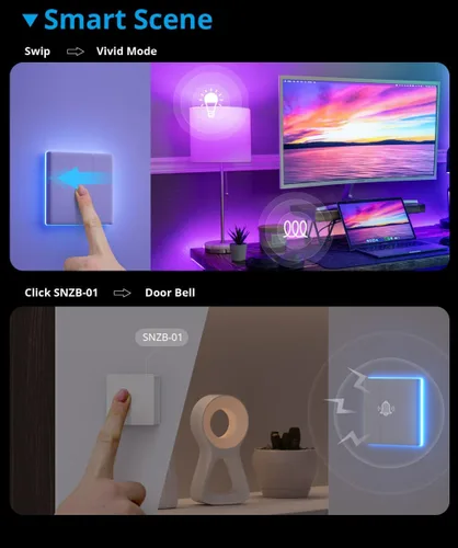 Vista 6 de SONOFF Interruptor de Luz Inteligente, WiFi 2.4GHz, Cable Neutro Requerido, Control de Voz con Alexa y Google Home, Botón Táctil, Montaje en Pared