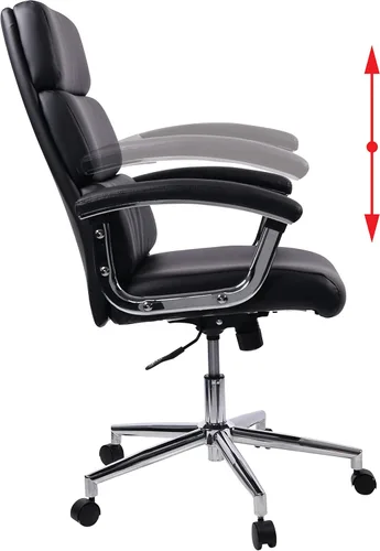Vista 8 de Lorell Silla ejecutiva negra con respaldo alto de cuero