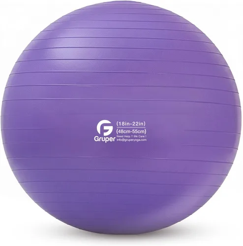 Vista 11 de Gruper Pelota de yoga y pilates, pelota de gimnasio de 4 tamaños para fitness, yoga, entrenamiento, embarazo y terapia física, bomba rápida