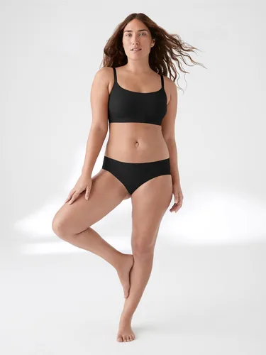 Vista 5 de True & Co - Brasier True Body con tirantes ajustables y cuello redondo para mujer Negro