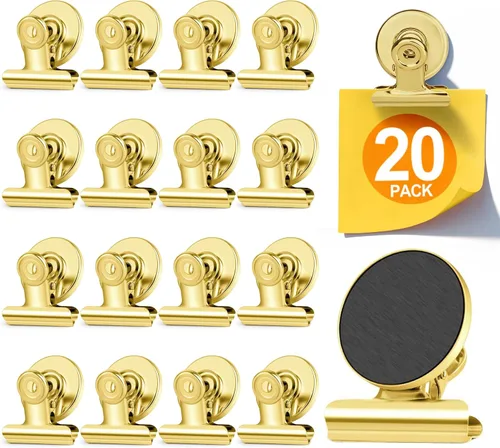 Vista 10 de 20 unidades de clips magnéticos, imanes para nevera, imanes para refrigerador, clips magnéticos negros para pizarra, imanes de clip