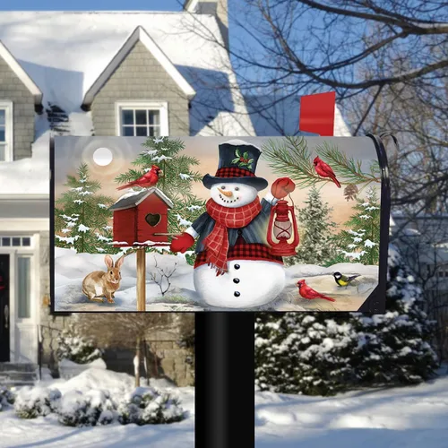 Vista 2 de Briarwood Lane Funda para buzón de invierno con muñeco de nieve y Amigo de muñeco
