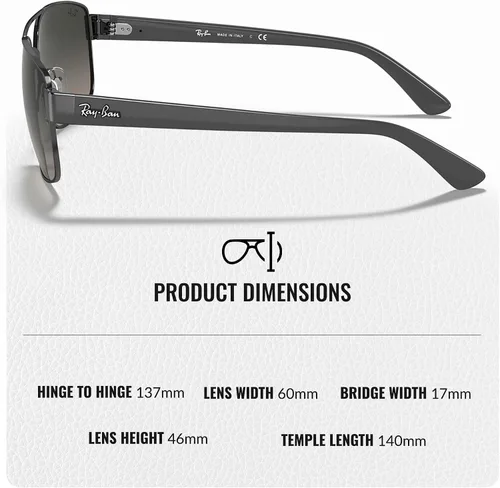 Vista 5 de Ray-Ban RB3663 Square-Round Shaped Sunglasses for Men & Women with Official RAYBAN Eyewear Kit