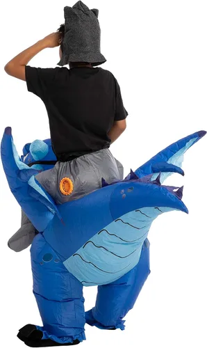 Vista 4 de Spooktacular Creations Disfraz inflable de Halloween para montar un dragón de hielo azul unisex