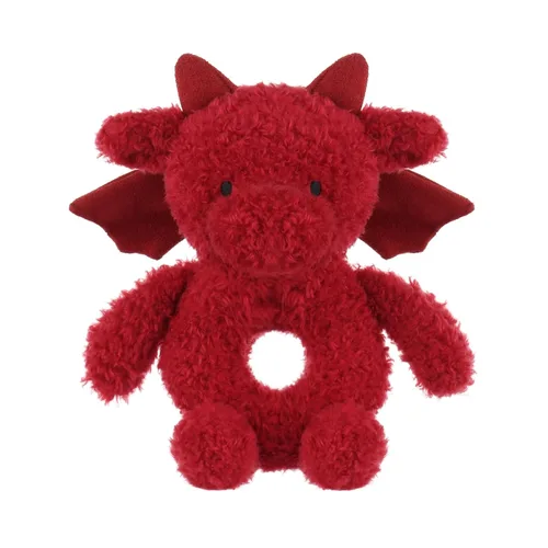 Vista 7 de Apricot Lamb Sonajero de dragón suave para niños y niñas, juguete de sonajero de peluche adorable para el recién nacido, 0-3 meses, 0-6 meses y más