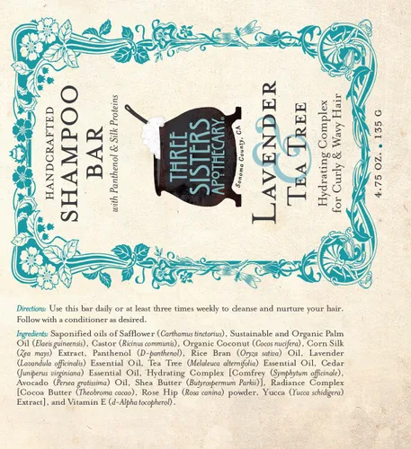 Vista 2 de Three Sisters Apothecary Barras de Champú Sólido Diario de 4.75 oz. (Lavanda y Árbol de Té)