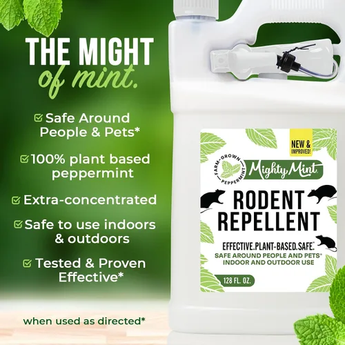 Vista 7 de Mighty Mint Spray Repelente de Roedores de Aceite de Menta con Paño de Microfibra – Control Natural para Interiores y Exteriores para Ratones