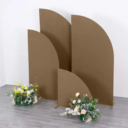 Vista 57 de Efavormart - Juego de 4 fundas de elastano beige para arco de media luna, fundas de telón de fondo Chiara de 2.5 pies a 7 pies para escenarios