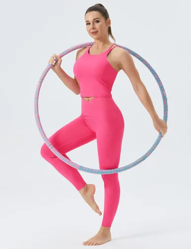 Vista 6 de THE GYM PEOPLE Sujetador deportivo con espalda cruzada para mujer, cuello halter, camiseta corta sin mangas con almohadillas extraíbles