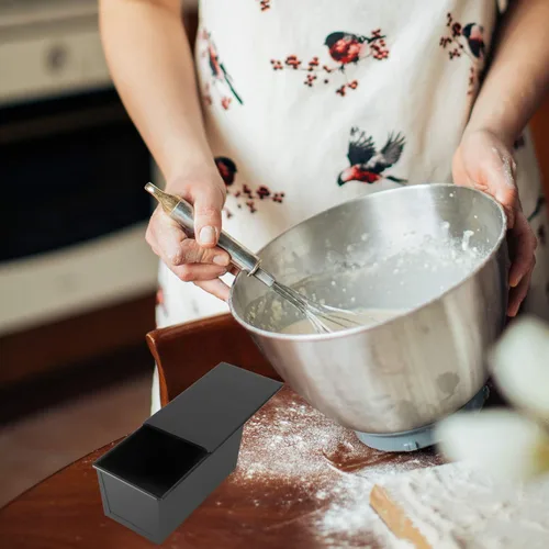 Vista 9 de DOITOOL Moldes de chocolate rectangular con tapa, antiadherente y horneado, molde de pan para tostadas de pan de acero inoxidable para pasteles