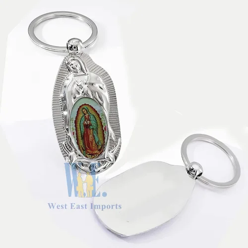 Vista 5 de Nuestra Señora de Guadalupe Bautismo Llavero Favores (12 PCS) Recuerdos De Mi Bautizo Primera Comunión Nuestra Virgen De Guadalupe Llaveros, plateado