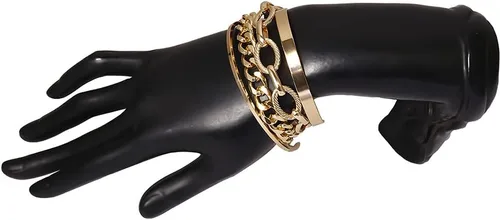 Vista 5 de Juego de 4 pulseras tipo boho para mujeres y niñas con múltiples pulseras apilables para pulseras de cadena cubana.