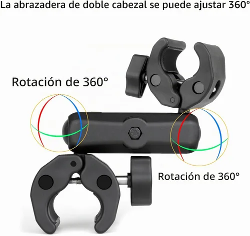 Vista 3 de SOONSUN - Soporte de doble abrazadera, abrazadera para sombrilla para silla
