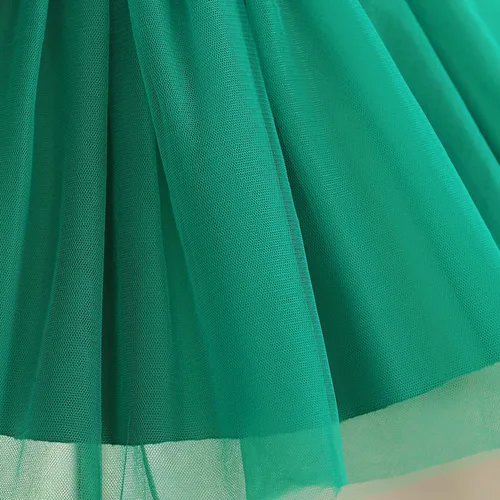 Vista 6 de NNJXD - Vestido de princesa de tul y manga larga de princesa para niña, niña pequeña y bebé, vestido floral de boda para niña