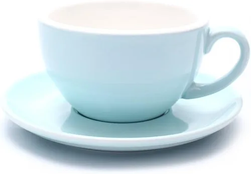 Vista 10 de Coffeezone - Taza de café con platillo de libre servicio, pequeña, para capuchino y café expreso doble, tazas de café de cerámica para cafetería