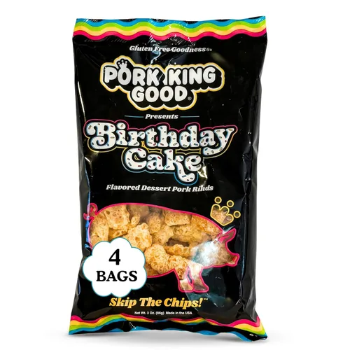 Vista 8 de Pork King Good Appley Cinnamon - Cortezas de cerdo con sabor a postre de 3 onzas (paquete de 4) dulces y salados, aperitivos sin gluten