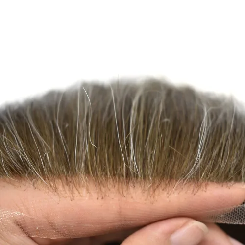 Vista 79 de Mens Toupee Natural Hairline Swiss Lace Toupee Remy Human Hair Piece For Men Bleached Knots Mens Hair Replacement System Toupee 6X8#1 Jet Black 100%