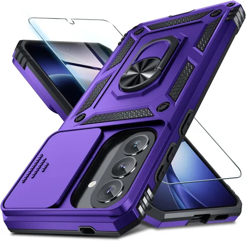 Vista 34 de Janmitta Funda compatible con Samsung Galaxy A16 5G/4G con Cubierta Deslizante Integrada para Lente de Cámara + Protector de Pantalla + Soporte