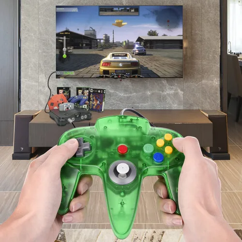 Vista 6 de 2 Pack N64 Controller, Classic Retro Wired N64 64 Bit Gamepad Joystick for Ultra 64 Video Game Console N64 System