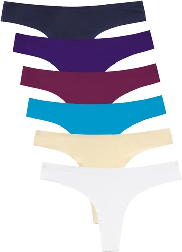 Vista 11 de Wealurre Tanga de microfibra de cintura baja para mujer sin costuras invisible