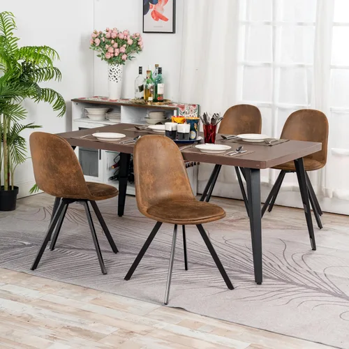 Vista 6 de Homy Casa Juego de 4 sillas de comedor tapizadas giratorias, sillas laterales modernas de mediados de siglo con marco de metal para cocina, sala