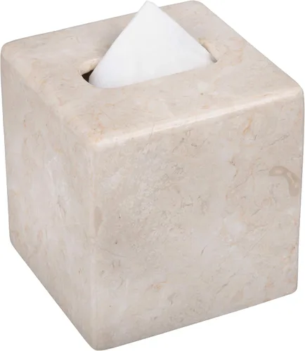 Vista 5 de Creative Home Caja de pañuelos cuadrada de champán y carbón natural colección de 2 tonos