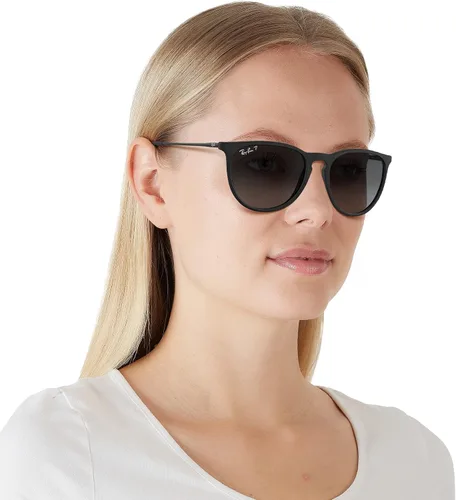 Vista 6 de Ray-Ban RB4171F Erika Low Bridge Fit Round Sunglasses Rubber BlackLight Grey Gradient Grey Polarized 54 mm