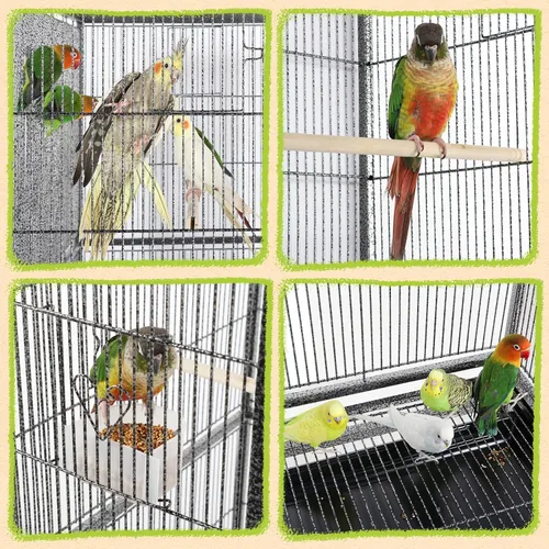 Vista 5 de Yaheetech Jaula grande de hierro forjado de 63 pulgadas para pájaros africanos pequeños cuáqueros de Amazon Loros canarios jaula de vuelo