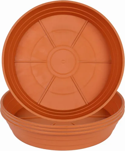 Vista 7 de Plato para macetas de 10 a 25 pulgadas, bandejas de riego extra profundas para macetas, bandeja de drenaje pesada para interiores sin agujeros, 4