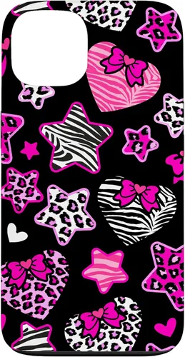 Vista 7 de Funda Bimbo Y2K para iPhone 16 McBling Estética Corazón Estrella Leopardo Zebra Rosa Y2K