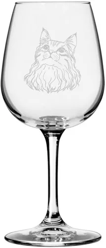 Vista 117 de Copa de vino de 12.75 onzas con temática de gato abisinio grabada para todo uso