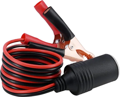 Vista 4 de 18AWG - Terminal de batería de 3 pies/3.3 ft, 12 V, adaptador hembra para encendedor de cigarrillos, cable de extensión de enchufe divisor
