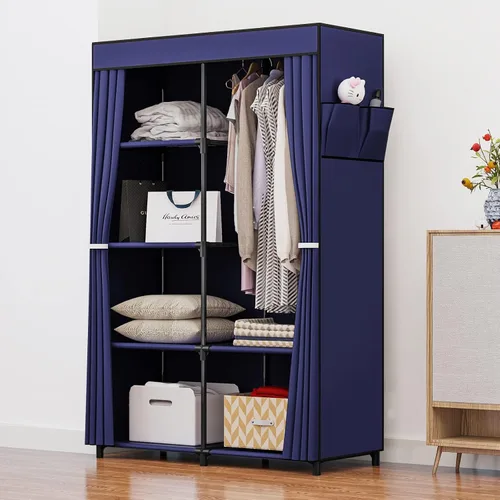 Vista 2 de SORCEDAS Portable Closet Wardrobe Organizer Storage with Cover Non-Woben Fabric Portable Wardrobe Closet for Hanging Clothes Racks Shelving 33 Inch