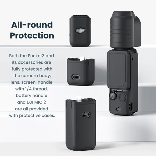 Vista 4 de Funda protectora de silicona para DJI Osmo Pocket 3 Funda de silicona Funda protectora Handheld Gimbal Action Camera Accesorios (negro)