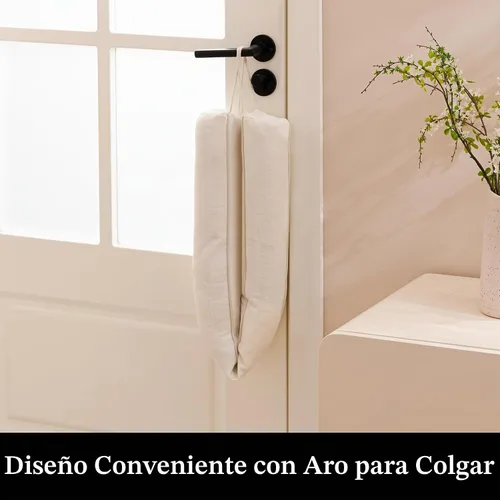 Vista 6 de Sunolga Tope de corrientes de aire para puerta de lino de 36 pulgadas, bloquea el aire caliente y frío con cubierta extraíble lavable para la parte